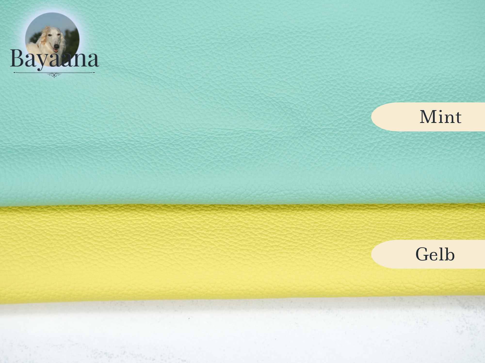 Nappaleder in Mint und Gelb